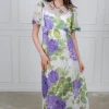 Dotted Georgette Maxi Dress Purple Flowerfield