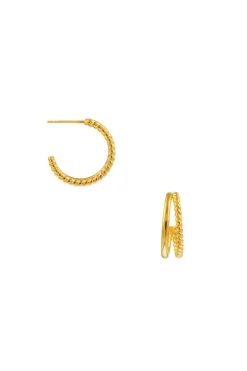 Double Illusion Mid Size Earring Pale Gold