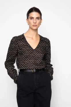 Dune Blouse Taupe Flower Print