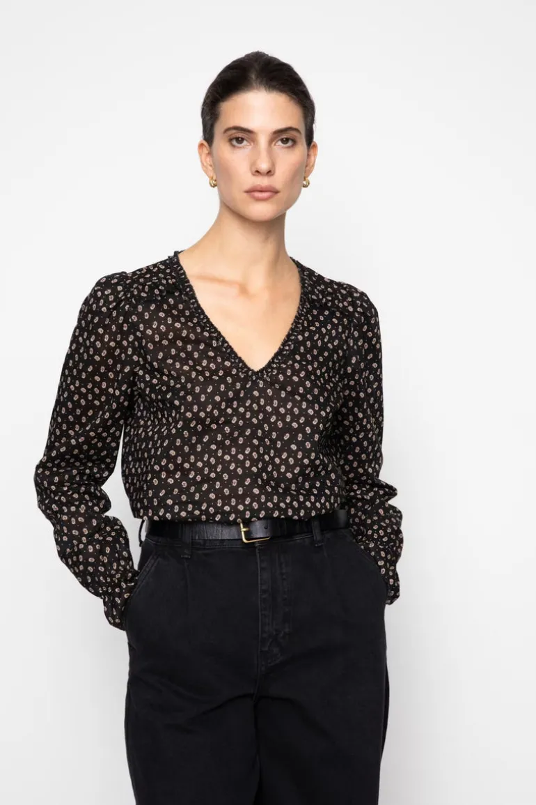 Dune Blouse Taupe Flower Print