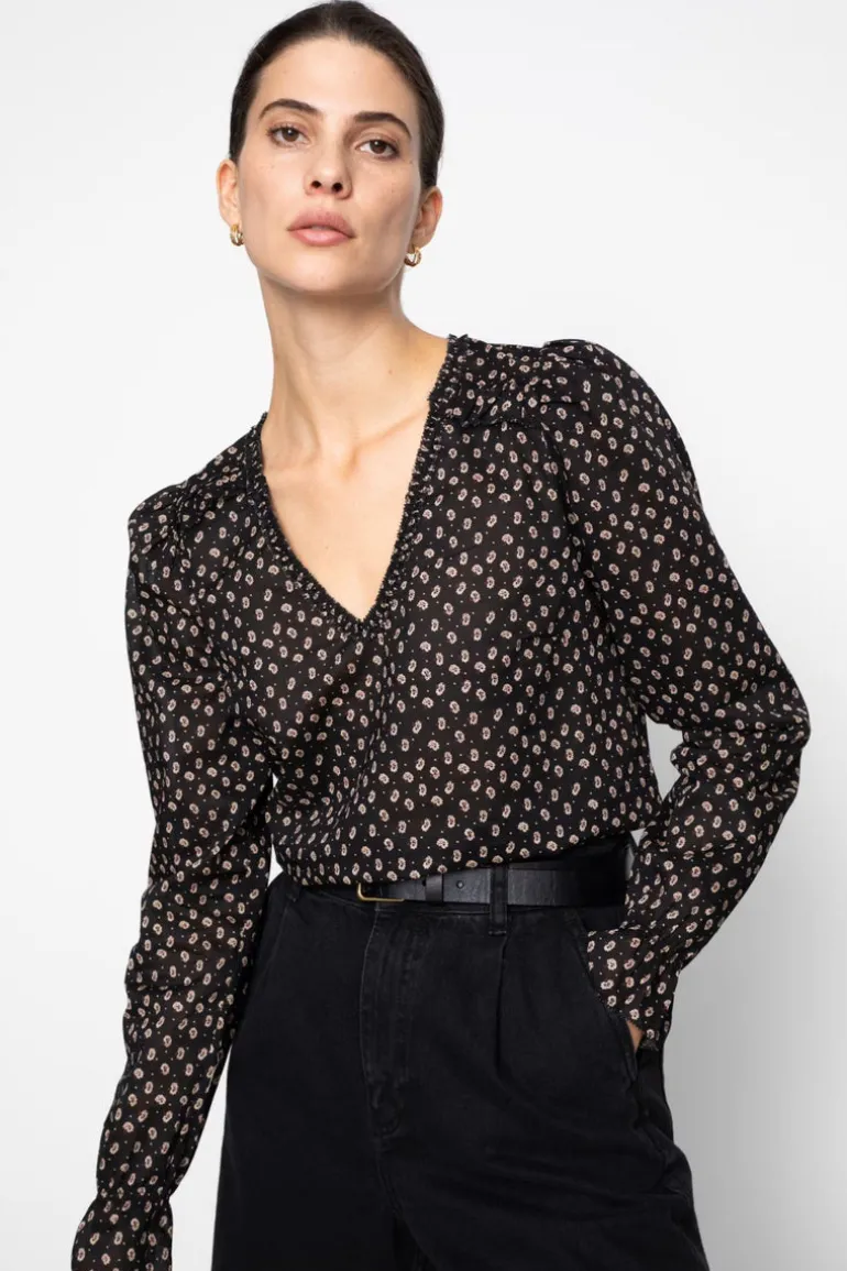 Dune Blouse Taupe Flower Print