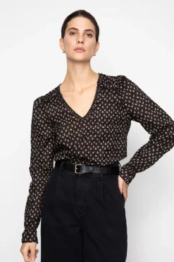 Dune Blouse Taupe Flower Print