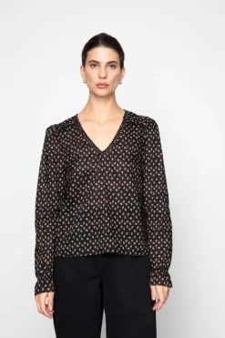 Dune Blouse Taupe Flower Print