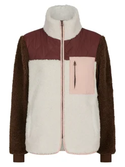 Eagle Contrast Teddy Jacket Burgundy