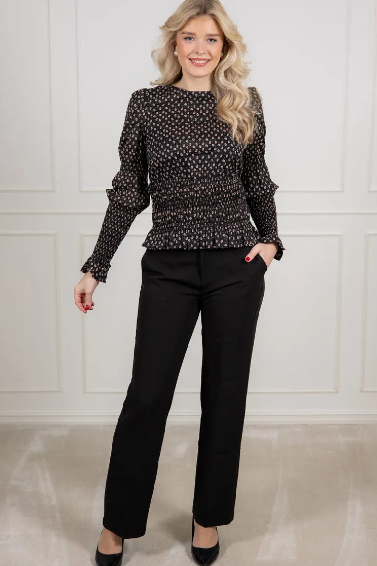 Elsa Top Taupe Flower Print