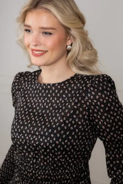 Elsa Top Taupe Flower Print