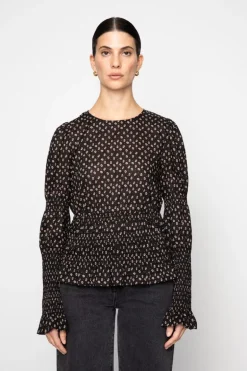 Elsa Top Taupe Flower Print