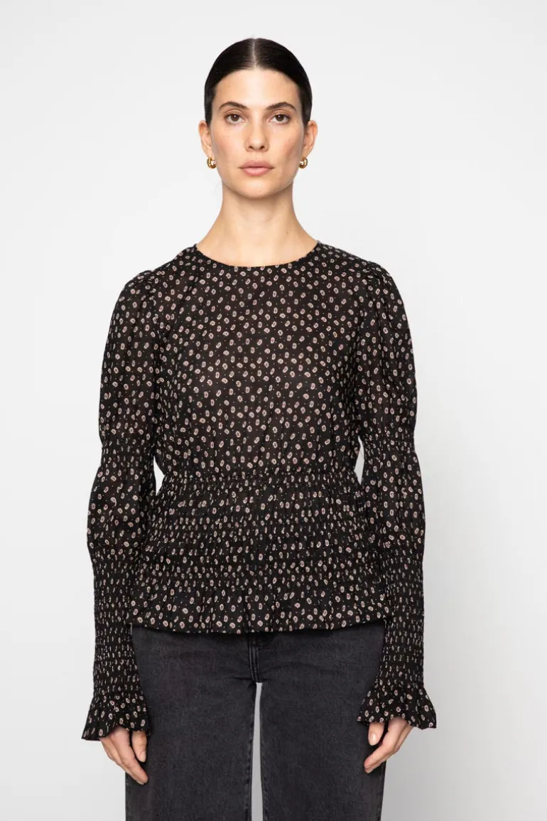 Elsa Top Taupe Flower Print
