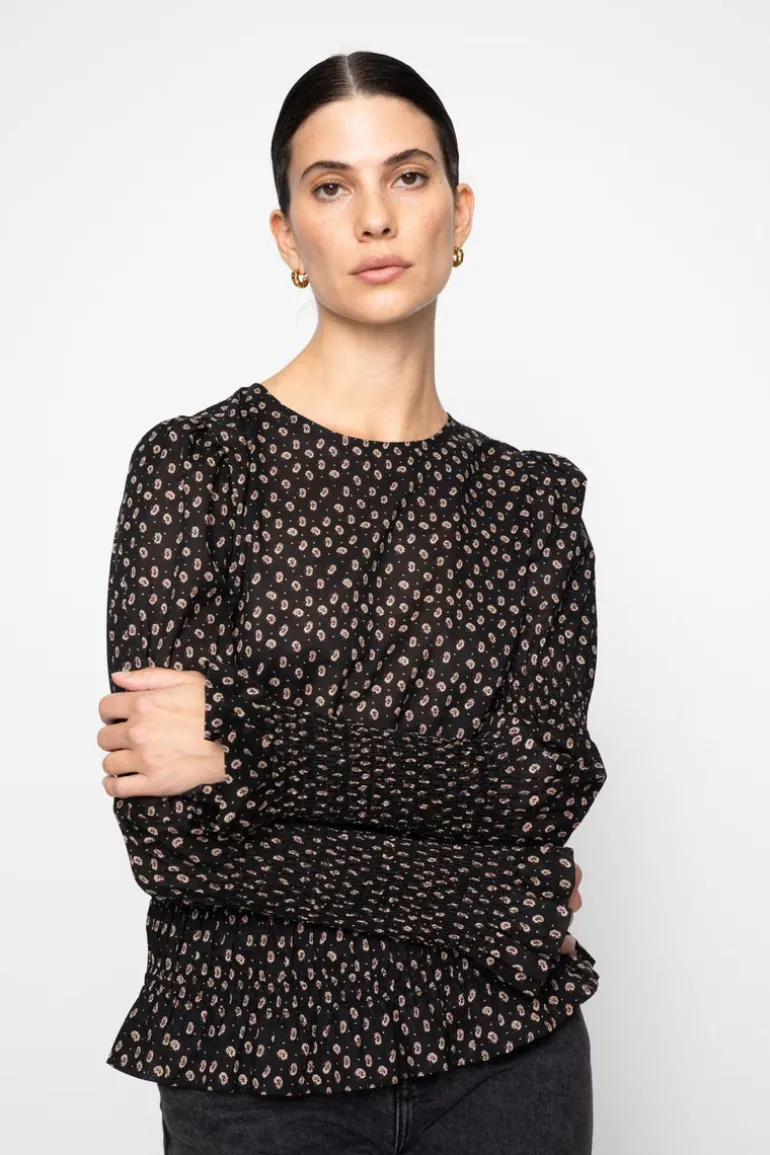 Elsa Top Taupe Flower Print