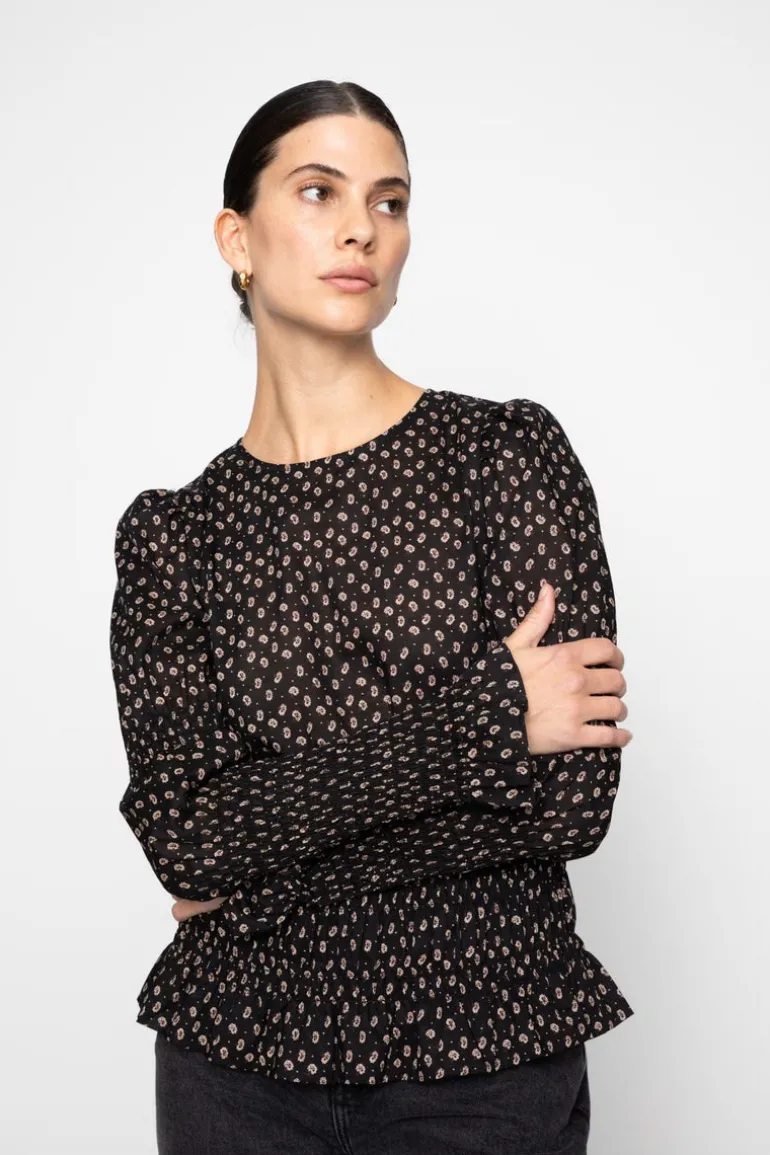 Elsa Top Taupe Flower Print