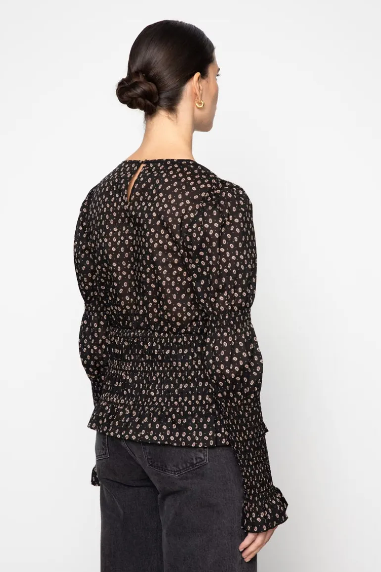Elsa Top Taupe Flower Print