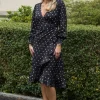 Eva Retro Dot Dress Black