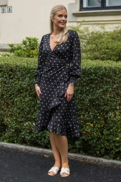 Eva Retro Dot Dress Black