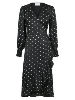 Eva Retro Dot Dress Black