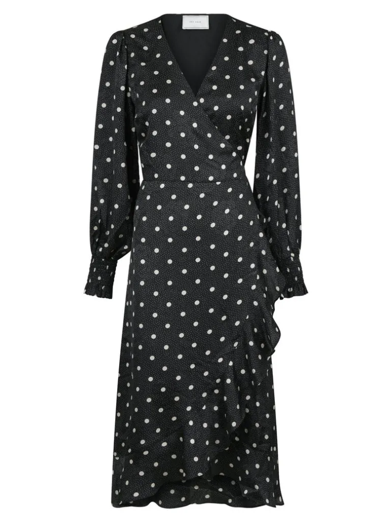 Eva Retro Dot Dress Black