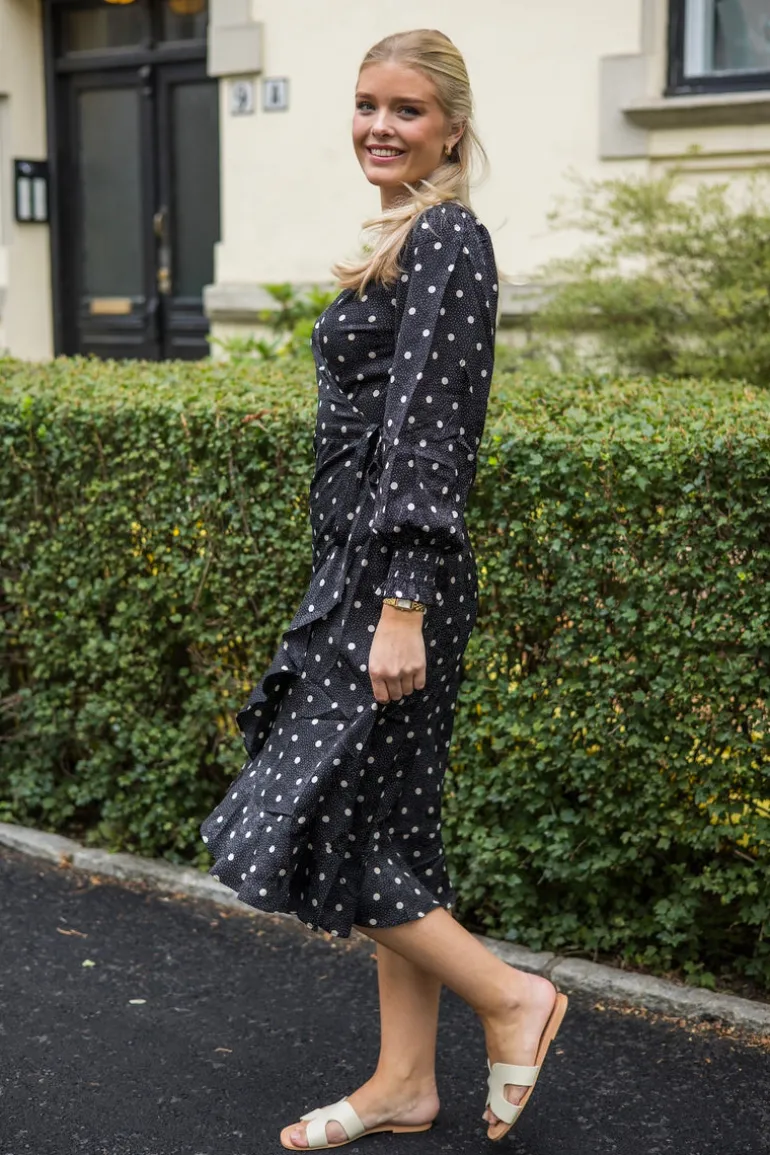 Eva Retro Dot Dress Black
