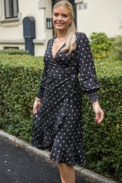 Eva Retro Dot Dress Black