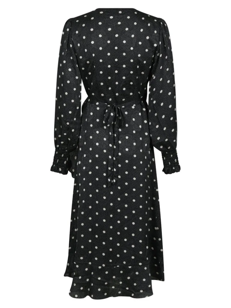 Eva Retro Dot Dress Black