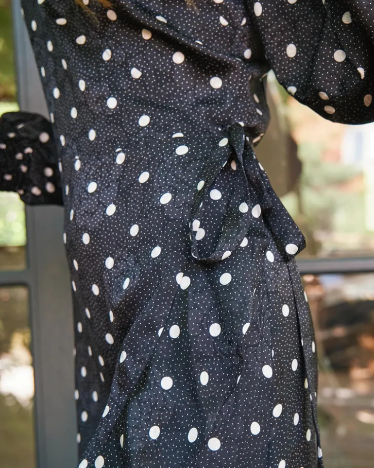 Eva Retro Dot Dress Black