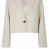 Evie Cropped Blazer Pumice Stone