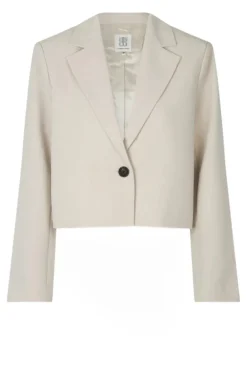 Evie Cropped Blazer Pumice Stone