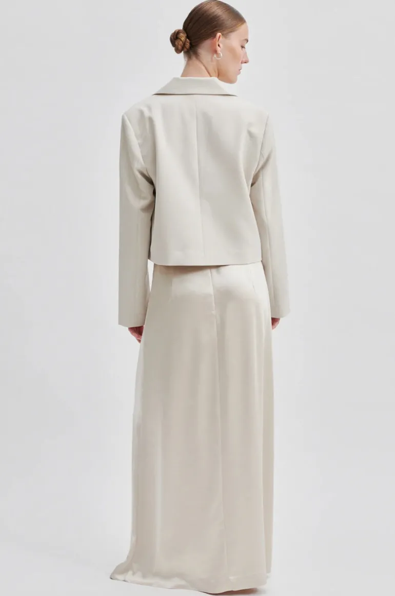 Evie Cropped Blazer Pumice Stone