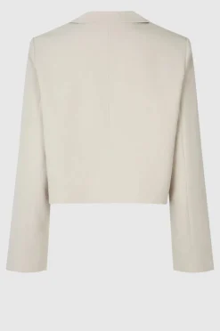 Evie Cropped Blazer Pumice Stone