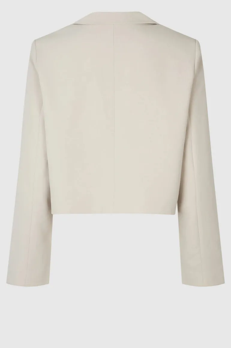 Evie Cropped Blazer Pumice Stone