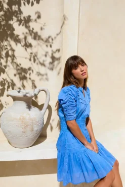 Fabienne Mini Dress Blue Voille
