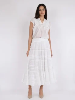 Felicia S Voile Skirt White