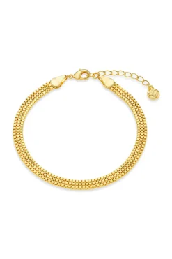Flat Box Chain Bracelet Pale Gold