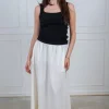 Flaxy Hw Ankle Skirt Star White