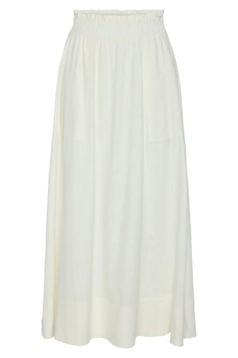 Flaxy Hw Ankle Skirt Star White