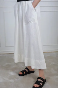 Flaxy Hw Ankle Skirt Star White