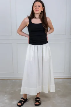 Flaxy Hw Ankle Skirt Star White
