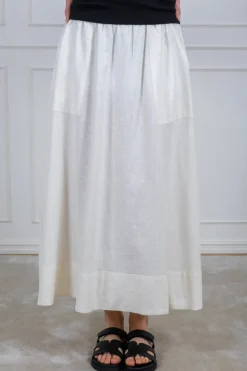 Flaxy Hw Ankle Skirt Star White