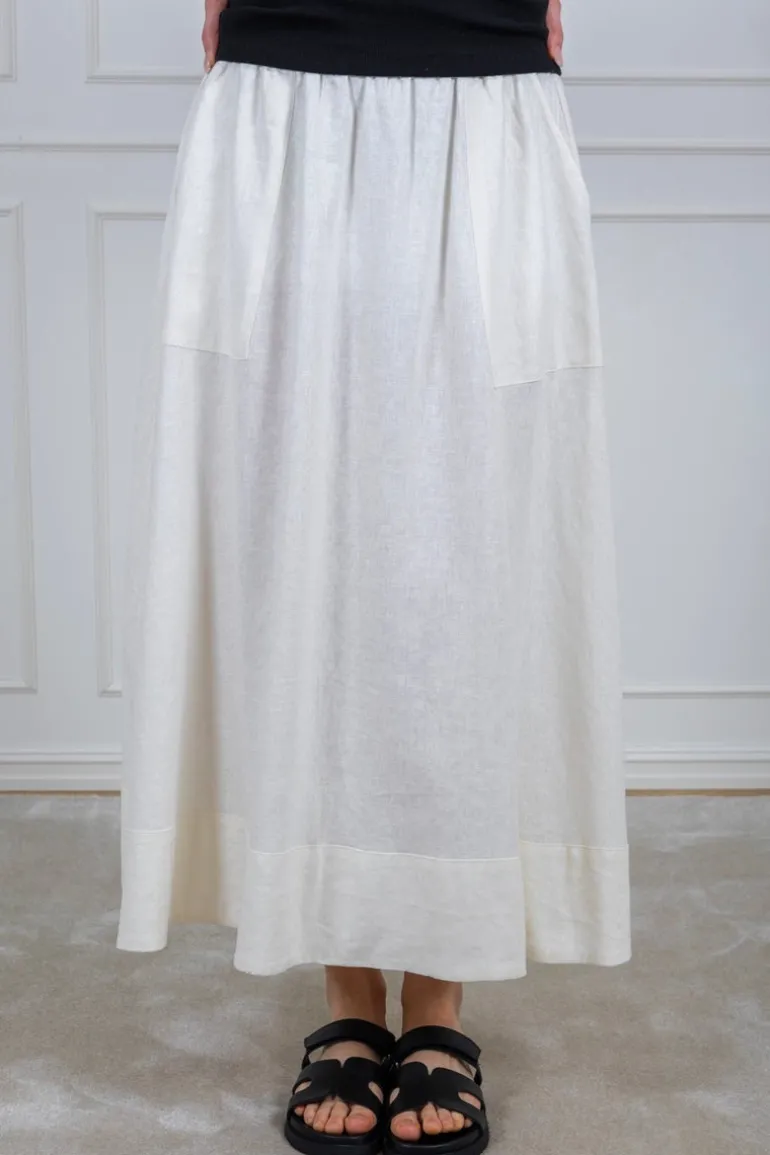 Flaxy Hw Ankle Skirt Star White