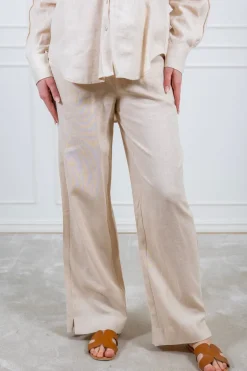 Flaxy Hw Linen Pant Birch