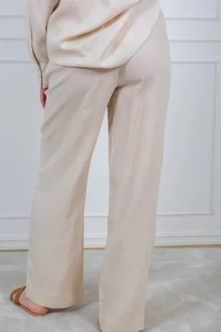 Flaxy Hw Linen Pant Birch