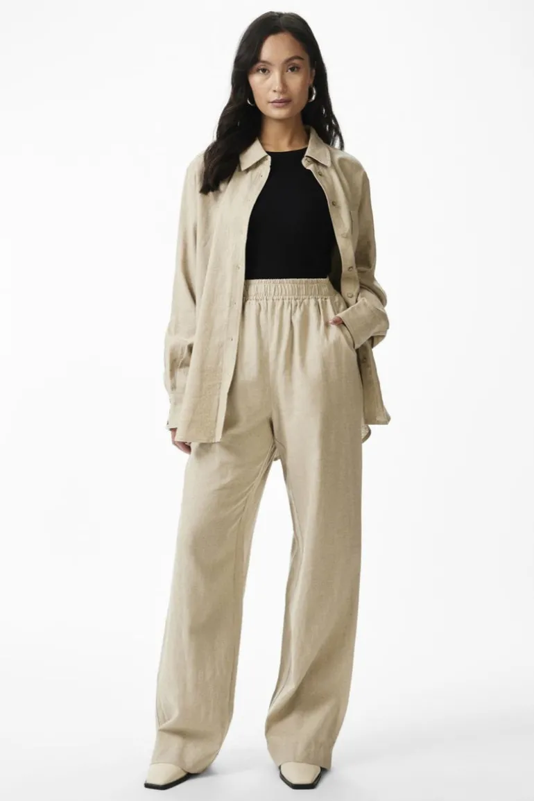 Flaxy Hw Linen Pant Birch