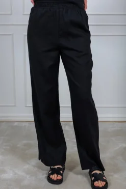 Flaxy Hw Linen Pant Black
