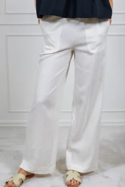 Flaxy Hw Linen Pant Star White