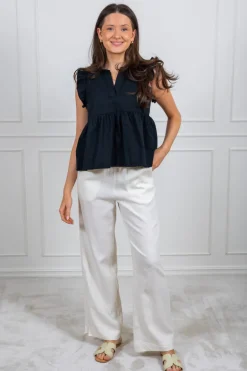 Flaxy Hw Linen Pant Star White