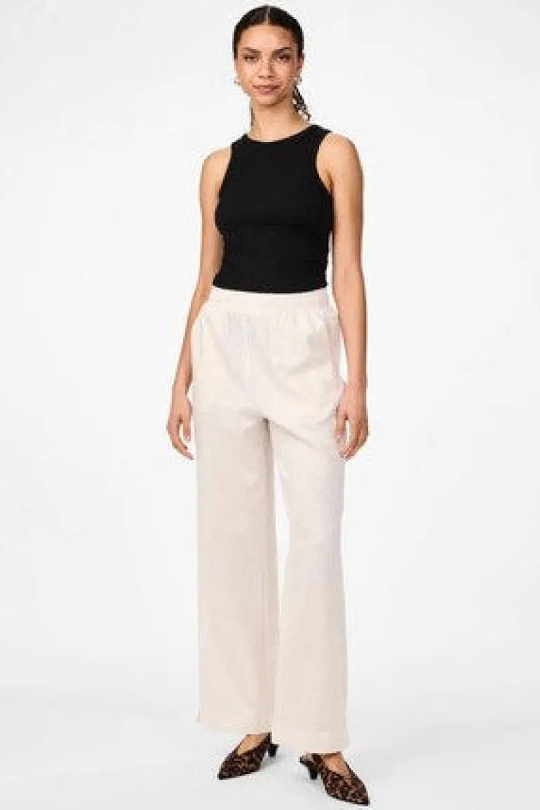 Flaxy Hw Linen Pant Star White
