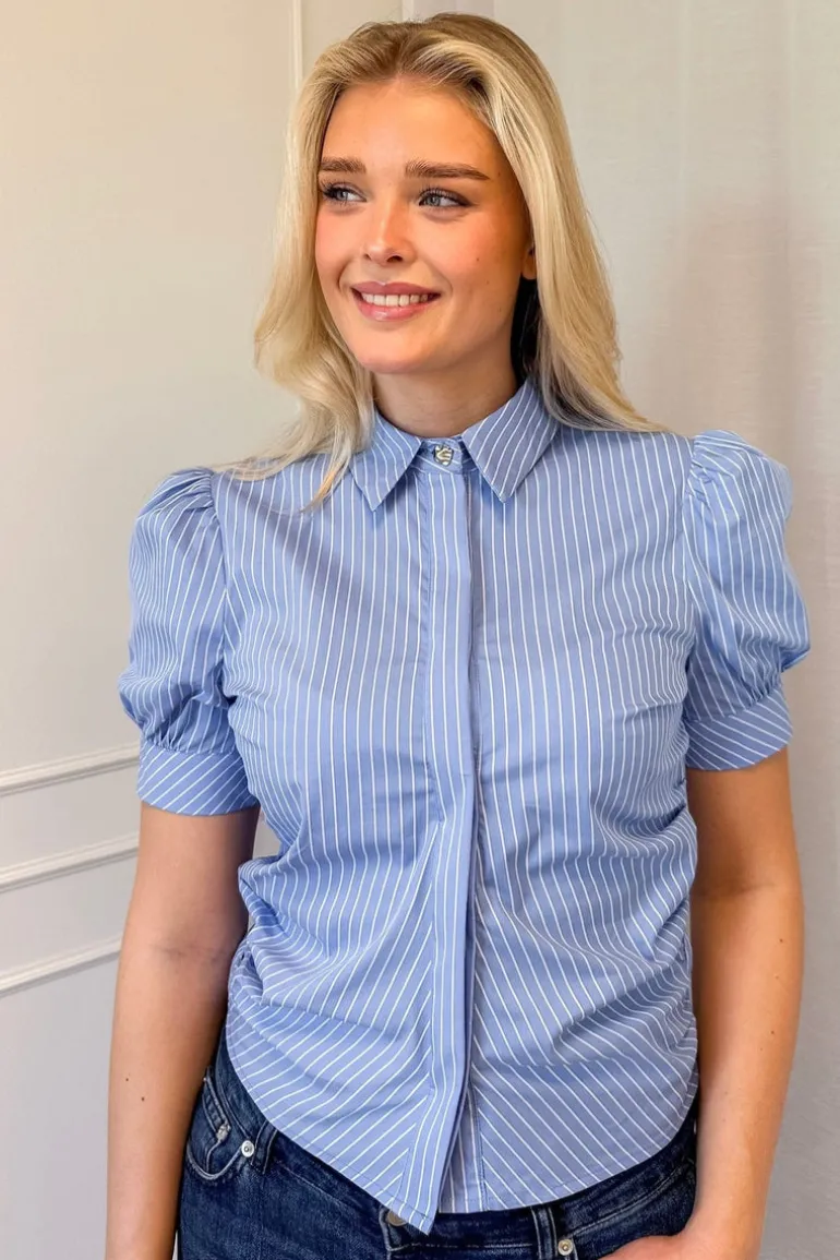 Frannie Stripe Shirt Light Blue