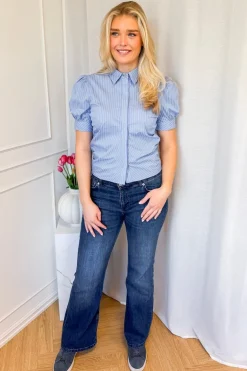 Frannie Stripe Shirt Light Blue