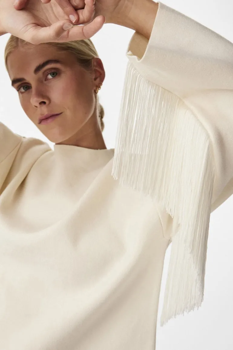 Fringa Ls O-Neck Knit Pullover Birch