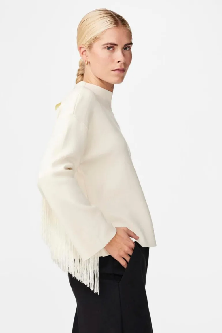 Fringa Ls O-Neck Knit Pullover Birch