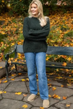 Gabella Ls Knit O-Neck Camp Scarab