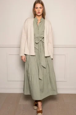 Gaia Dress Sage Poplin